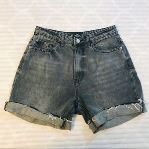 High Rise Mom Jean Cut Off Shorts